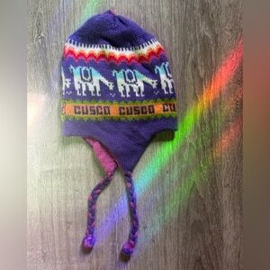 *Never Worn* Reversible Alpaca Wool Beanie from Peru! Sooo soft!